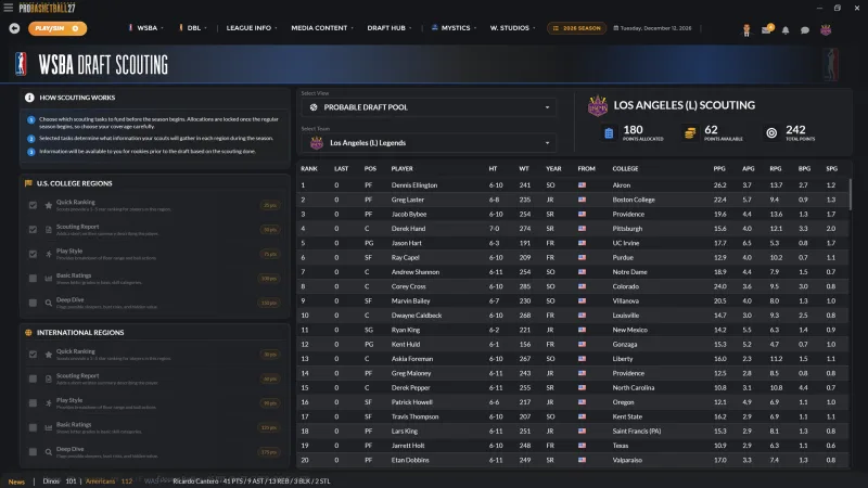 Draft Day Sports Pro Basketball 27 gameplay screenshot 3