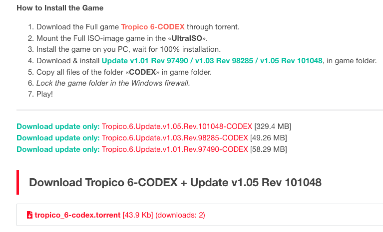 Download section on a MaGamers game page