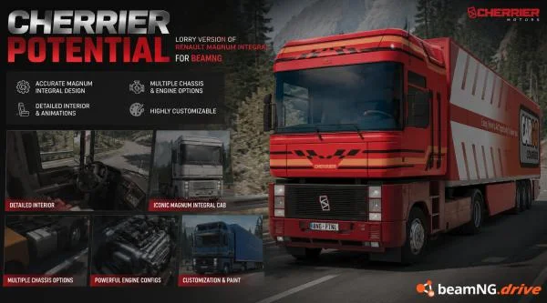 Download Cherrier Potential (lorry version of Renault Magnum Integral) v1.6 for BeamNG.drive v0.38.x