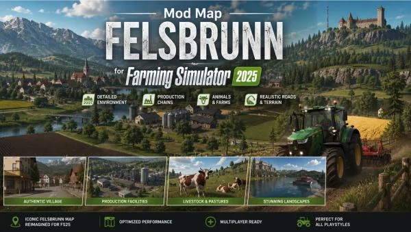 Download Mod Map Felsbrunn v1.0.0.0 for Farming Simulator 25 v1.19.x